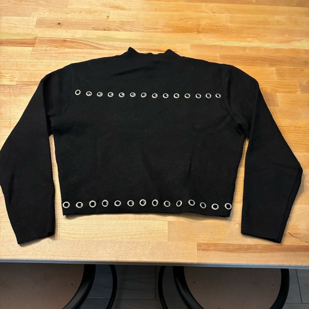 The Kooples Wool Mock Neck Crop Sweater